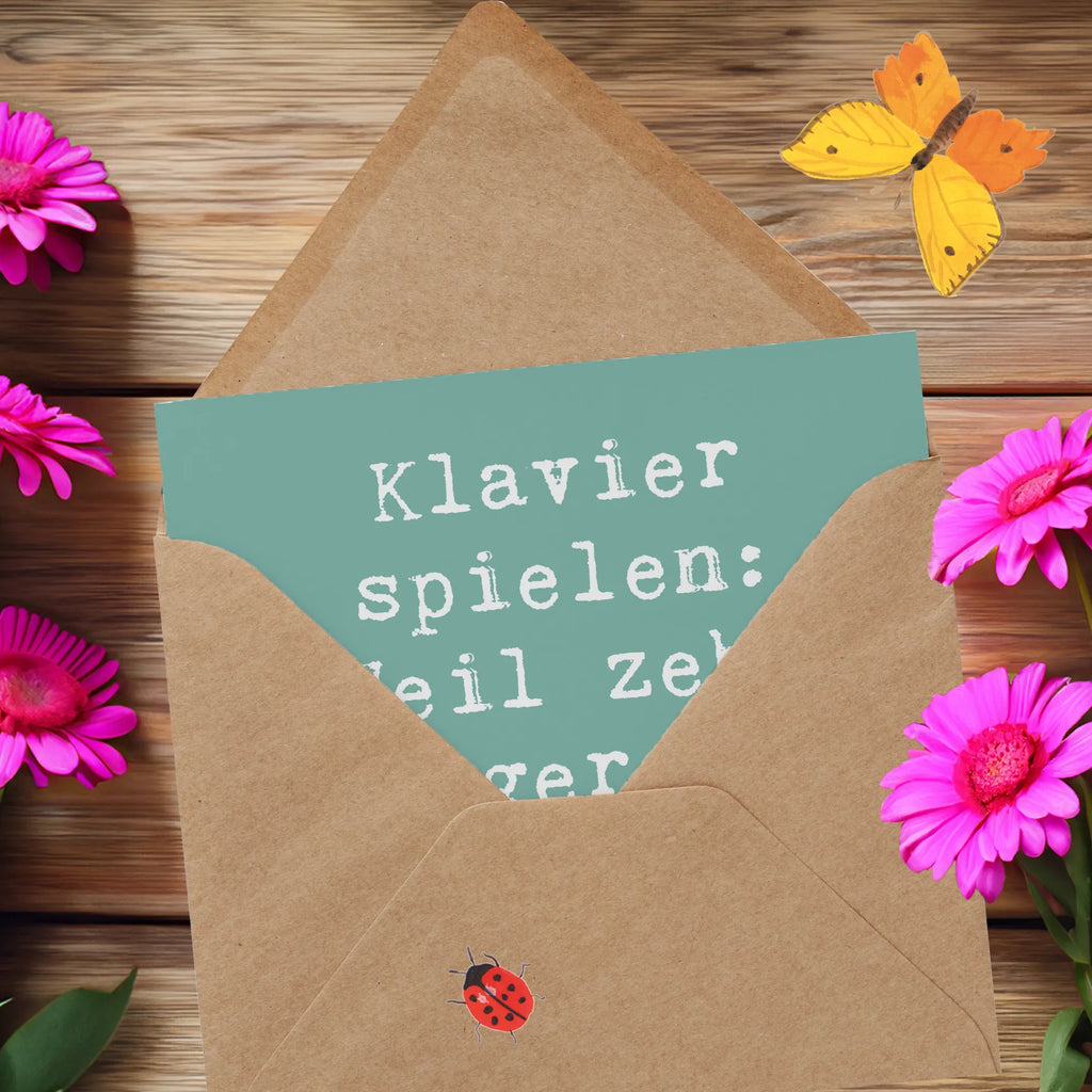 Deluxe Karte Spruch Klavier Magie Karte, Grußkarte, Klappkarte, Einladungskarte, Glückwunschkarte, Hochzeitskarte, Geburtstagskarte, Hochwertige Grußkarte, Hochwertige Klappkarte, Instrumente, Geschenke Musiker, Musikliebhaber