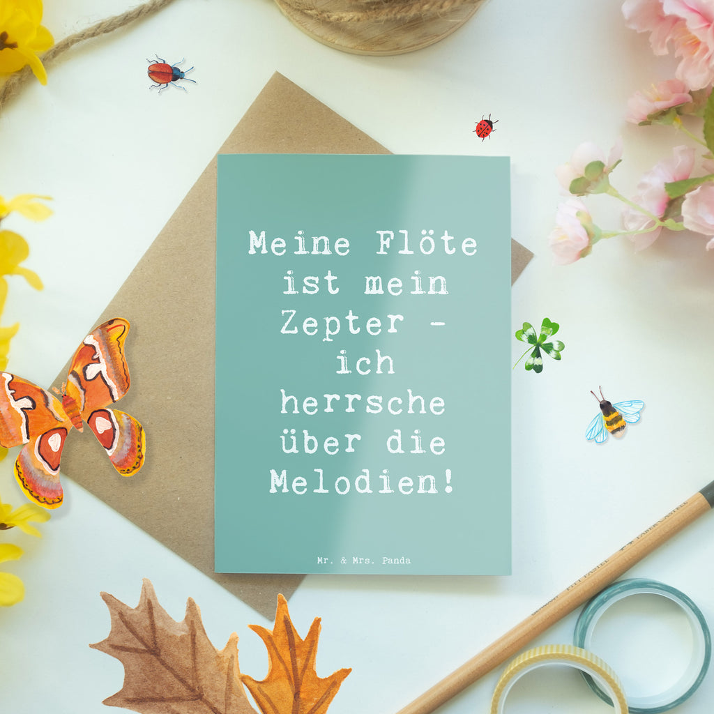 Grußkarte Spruch Flötenzauber Grußkarte, Klappkarte, Einladungskarte, Glückwunschkarte, Hochzeitskarte, Geburtstagskarte, Karte, Ansichtskarten, Instrumente, Geschenke Musiker, Musikliebhaber