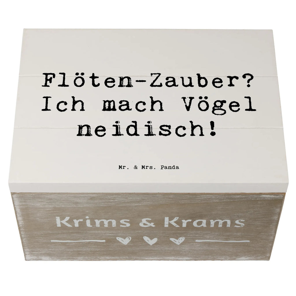 Holzkiste Spruch Flöte Zauber Holzkiste, Kiste, Schatzkiste, Truhe, Schatulle, XXL, Erinnerungsbox, Erinnerungskiste, Dekokiste, Aufbewahrungsbox, Geschenkbox, Geschenkdose, Instrumente, Geschenke Musiker, Musikliebhaber