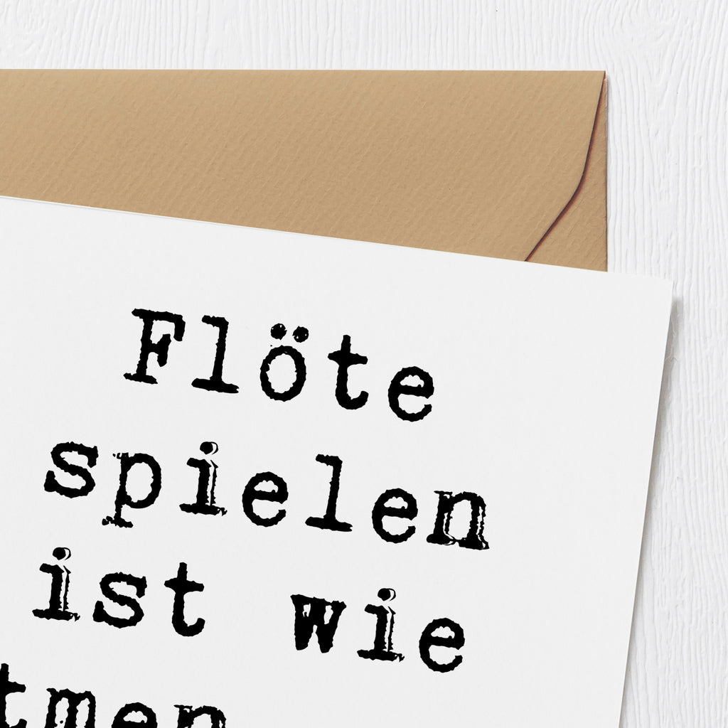 Deluxe Karte Spruch Flöte Atem Karte, Grußkarte, Klappkarte, Einladungskarte, Glückwunschkarte, Hochzeitskarte, Geburtstagskarte, Hochwertige Grußkarte, Hochwertige Klappkarte, Instrumente, Geschenke Musiker, Musikliebhaber