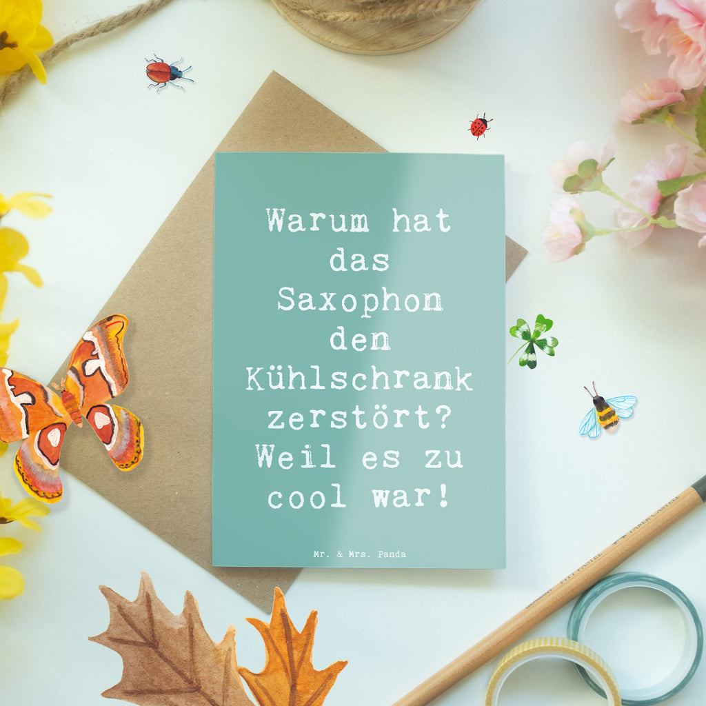 Grußkarte Spruch Saxophon Kühlschrank Grußkarte, Klappkarte, Einladungskarte, Glückwunschkarte, Hochzeitskarte, Geburtstagskarte, Karte, Ansichtskarten, Instrumente, Geschenke Musiker, Musikliebhaber