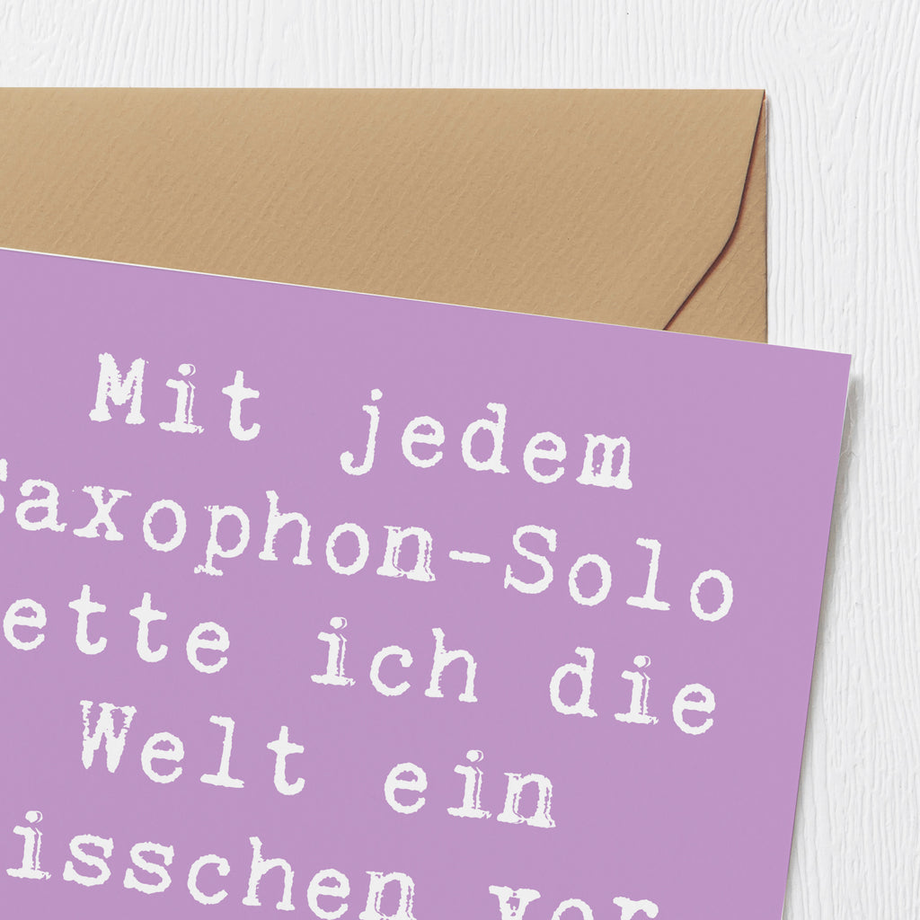 Deluxe Karte Spruch Saxophon Magie Karte, Grußkarte, Klappkarte, Einladungskarte, Glückwunschkarte, Hochzeitskarte, Geburtstagskarte, Hochwertige Grußkarte, Hochwertige Klappkarte, Instrumente, Geschenke Musiker, Musikliebhaber