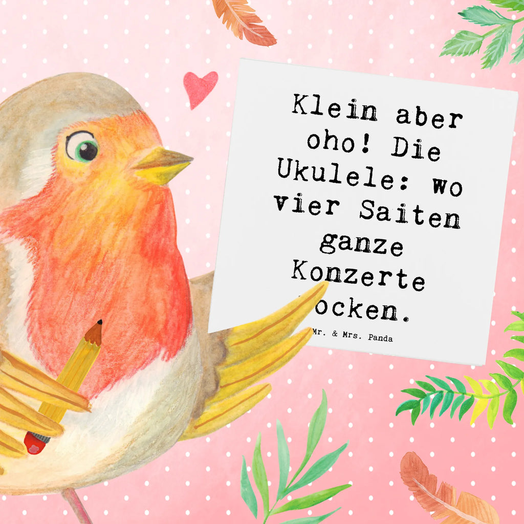 Deluxe Karte Spruch Ukulele Magie Karte, Grußkarte, Klappkarte, Einladungskarte, Glückwunschkarte, Hochzeitskarte, Geburtstagskarte, Hochwertige Grußkarte, Hochwertige Klappkarte, Instrumente, Geschenke Musiker, Musikliebhaber