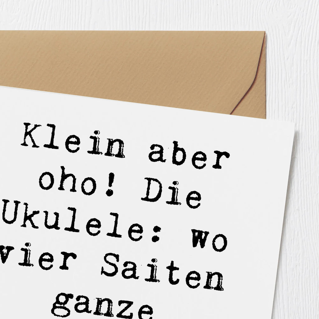 Deluxe Karte Spruch Ukulele Magie Karte, Grußkarte, Klappkarte, Einladungskarte, Glückwunschkarte, Hochzeitskarte, Geburtstagskarte, Hochwertige Grußkarte, Hochwertige Klappkarte, Instrumente, Geschenke Musiker, Musikliebhaber