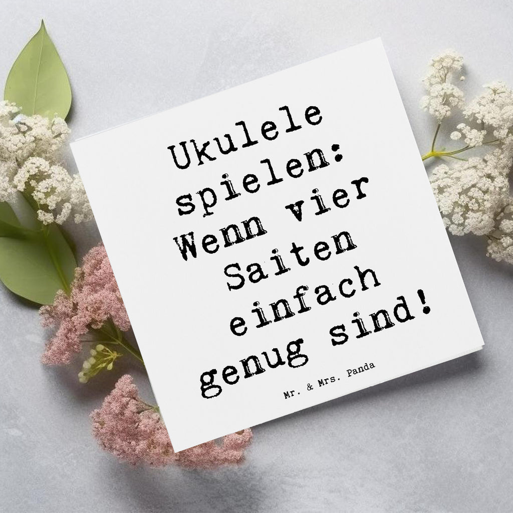 Deluxe Karte Spruch Ukulele Freude Karte, Grußkarte, Klappkarte, Einladungskarte, Glückwunschkarte, Hochzeitskarte, Geburtstagskarte, Hochwertige Grußkarte, Hochwertige Klappkarte, Instrumente, Geschenke Musiker, Musikliebhaber