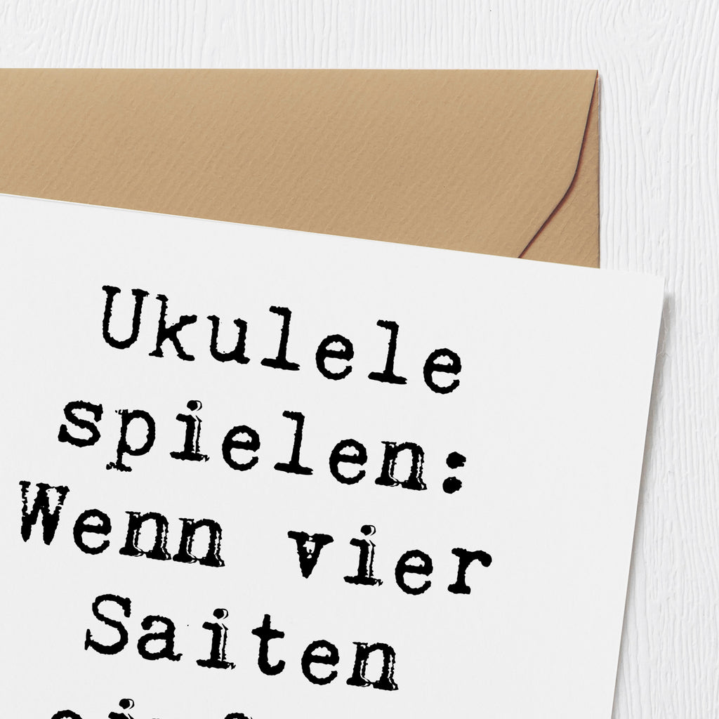 Deluxe Karte Spruch Ukulele Freude Karte, Grußkarte, Klappkarte, Einladungskarte, Glückwunschkarte, Hochzeitskarte, Geburtstagskarte, Hochwertige Grußkarte, Hochwertige Klappkarte, Instrumente, Geschenke Musiker, Musikliebhaber