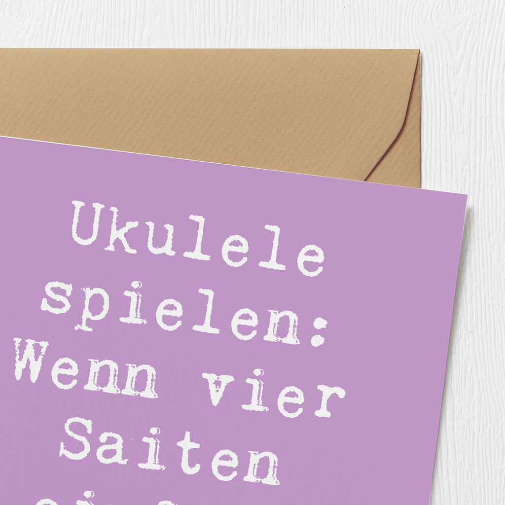 Deluxe Karte Spruch Ukulele Freude Karte, Grußkarte, Klappkarte, Einladungskarte, Glückwunschkarte, Hochzeitskarte, Geburtstagskarte, Hochwertige Grußkarte, Hochwertige Klappkarte, Instrumente, Geschenke Musiker, Musikliebhaber