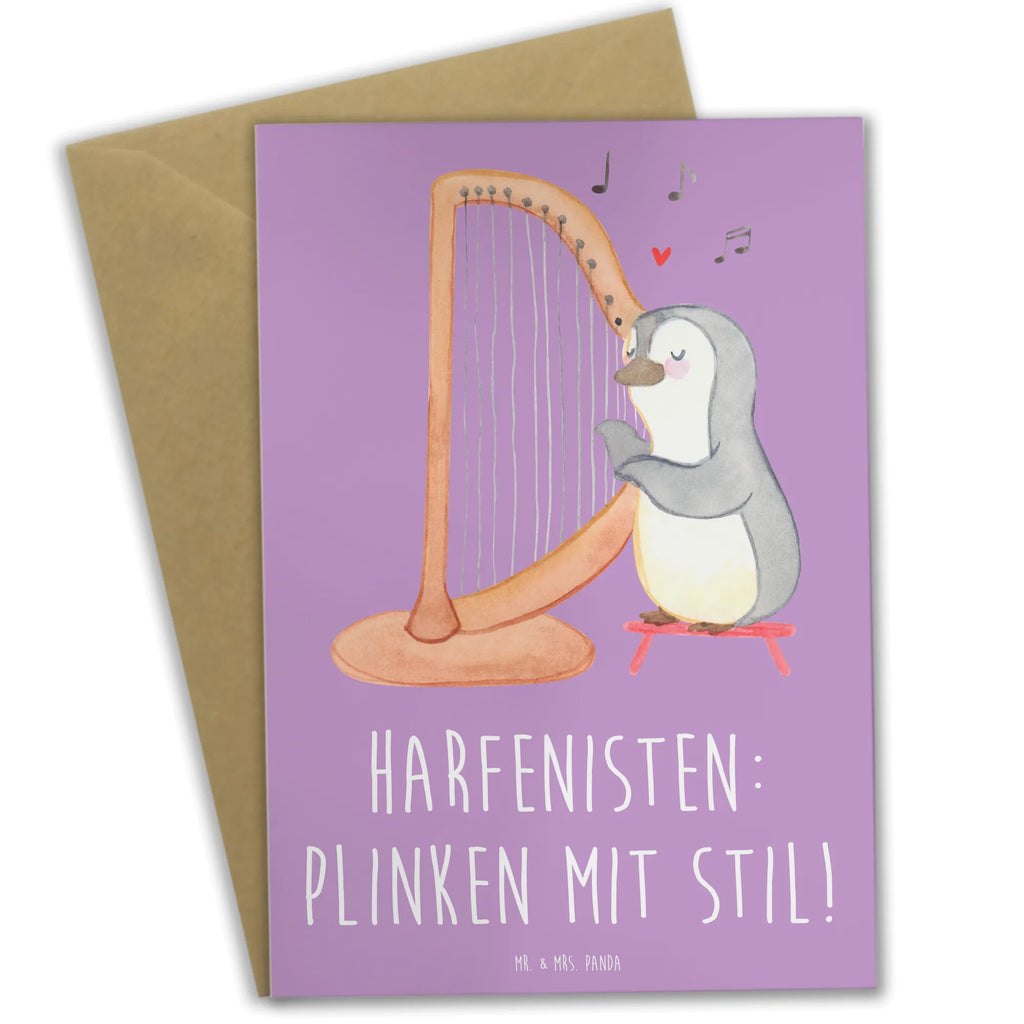 Grußkarte Harfe mit Stil Grußkarte, Klappkarte, Einladungskarte, Glückwunschkarte, Hochzeitskarte, Geburtstagskarte, Karte, Ansichtskarten, Instrumente, Geschenke Musiker, Musikliebhaber