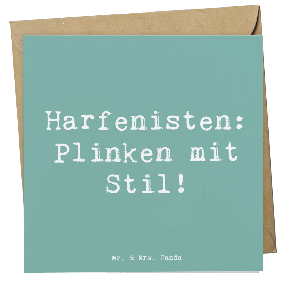 Deluxe Karte Spruch Harfe mit Stil Karte, Grußkarte, Klappkarte, Einladungskarte, Glückwunschkarte, Hochzeitskarte, Geburtstagskarte, Hochwertige Grußkarte, Hochwertige Klappkarte, Instrumente, Geschenke Musiker, Musikliebhaber