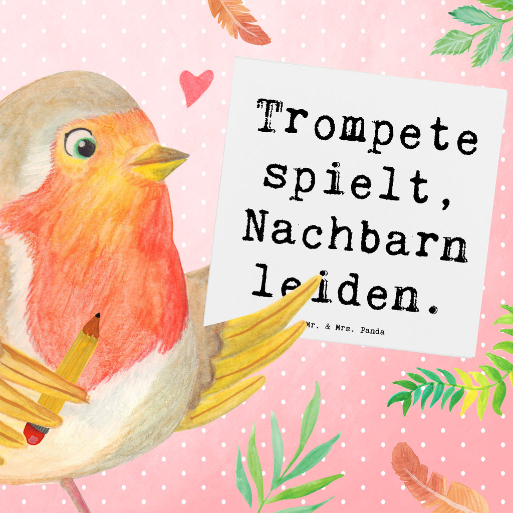 Deluxe Karte Spruch Trompete Freude Karte, Grußkarte, Klappkarte, Einladungskarte, Glückwunschkarte, Hochzeitskarte, Geburtstagskarte, Hochwertige Grußkarte, Hochwertige Klappkarte, Instrumente, Geschenke Musiker, Musikliebhaber