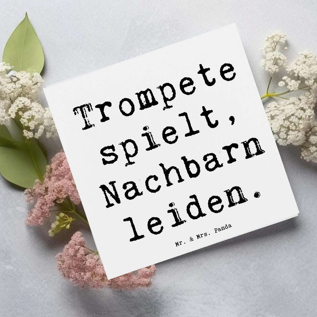 Deluxe Karte Spruch Trompete Freude Karte, Grußkarte, Klappkarte, Einladungskarte, Glückwunschkarte, Hochzeitskarte, Geburtstagskarte, Hochwertige Grußkarte, Hochwertige Klappkarte, Instrumente, Geschenke Musiker, Musikliebhaber