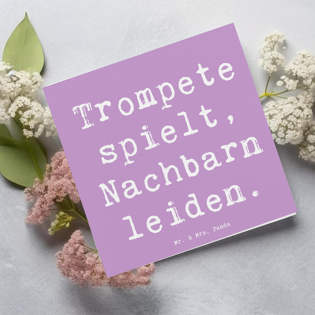 Deluxe Karte Spruch Trompete Freude Karte, Grußkarte, Klappkarte, Einladungskarte, Glückwunschkarte, Hochzeitskarte, Geburtstagskarte, Hochwertige Grußkarte, Hochwertige Klappkarte, Instrumente, Geschenke Musiker, Musikliebhaber