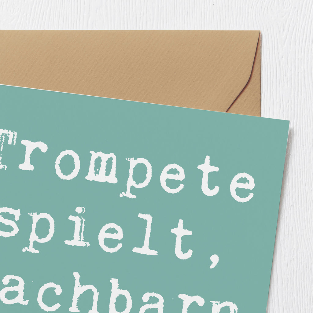 Deluxe Karte Spruch Trompete Freude Karte, Grußkarte, Klappkarte, Einladungskarte, Glückwunschkarte, Hochzeitskarte, Geburtstagskarte, Hochwertige Grußkarte, Hochwertige Klappkarte, Instrumente, Geschenke Musiker, Musikliebhaber