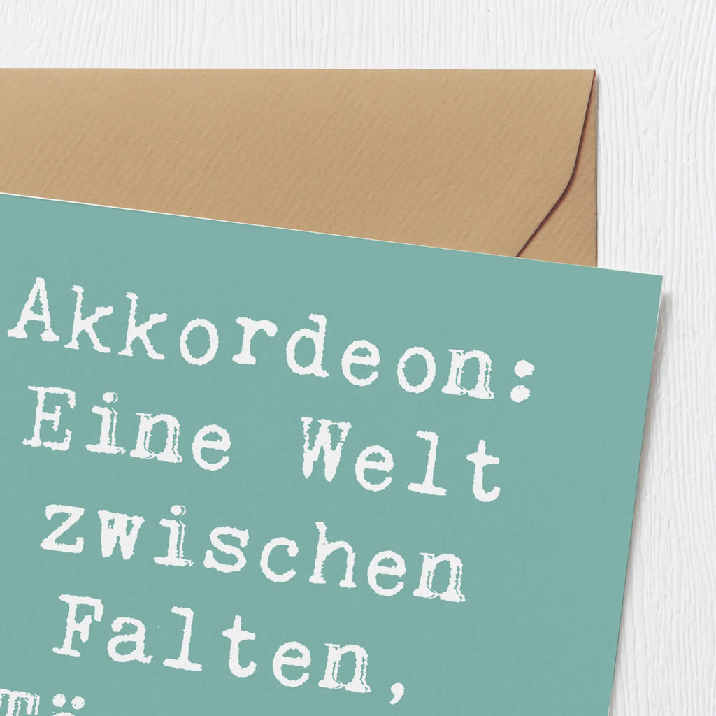 Deluxe Karte Spruch Akkordeon: Eine Welt zwischen Falten, Tönen und Geschichten. Karte, Grußkarte, Klappkarte, Einladungskarte, Glückwunschkarte, Hochzeitskarte, Geburtstagskarte, Hochwertige Grußkarte, Hochwertige Klappkarte, Instrumente, Geschenke Musiker, Musikliebhaber