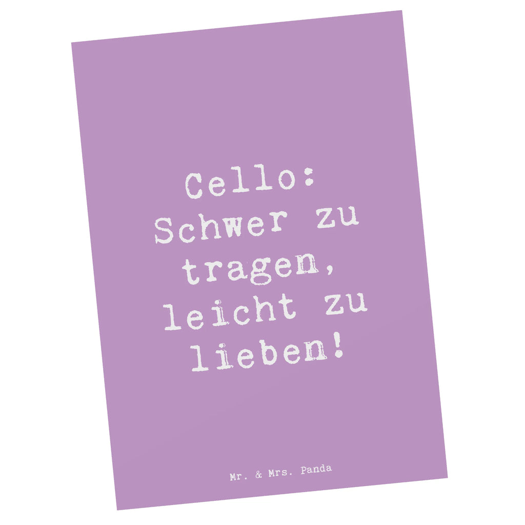 Postkarte Cello: Schwer zu tragen, leicht zu lieben! Postkarte, Karte, Geschenkkarte, Grußkarte, Einladung, Ansichtskarte, Geburtstagskarte, Einladungskarte, Dankeskarte, Ansichtskarten, Einladung Geburtstag, Einladungskarten Geburtstag, Instrumente, Geschenke Musiker, Musikliebhaber