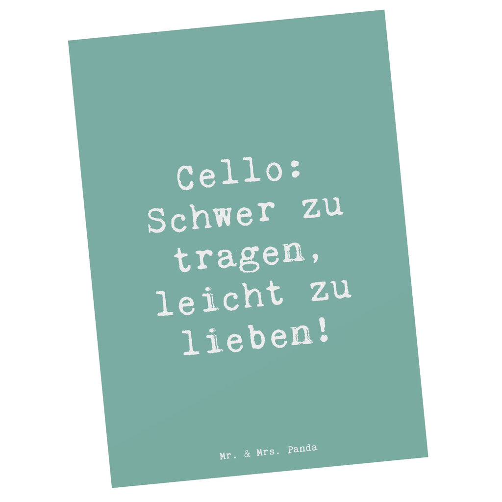 Postkarte Cello: Schwer zu tragen, leicht zu lieben! Postkarte, Karte, Geschenkkarte, Grußkarte, Einladung, Ansichtskarte, Geburtstagskarte, Einladungskarte, Dankeskarte, Ansichtskarten, Einladung Geburtstag, Einladungskarten Geburtstag, Instrumente, Geschenke Musiker, Musikliebhaber