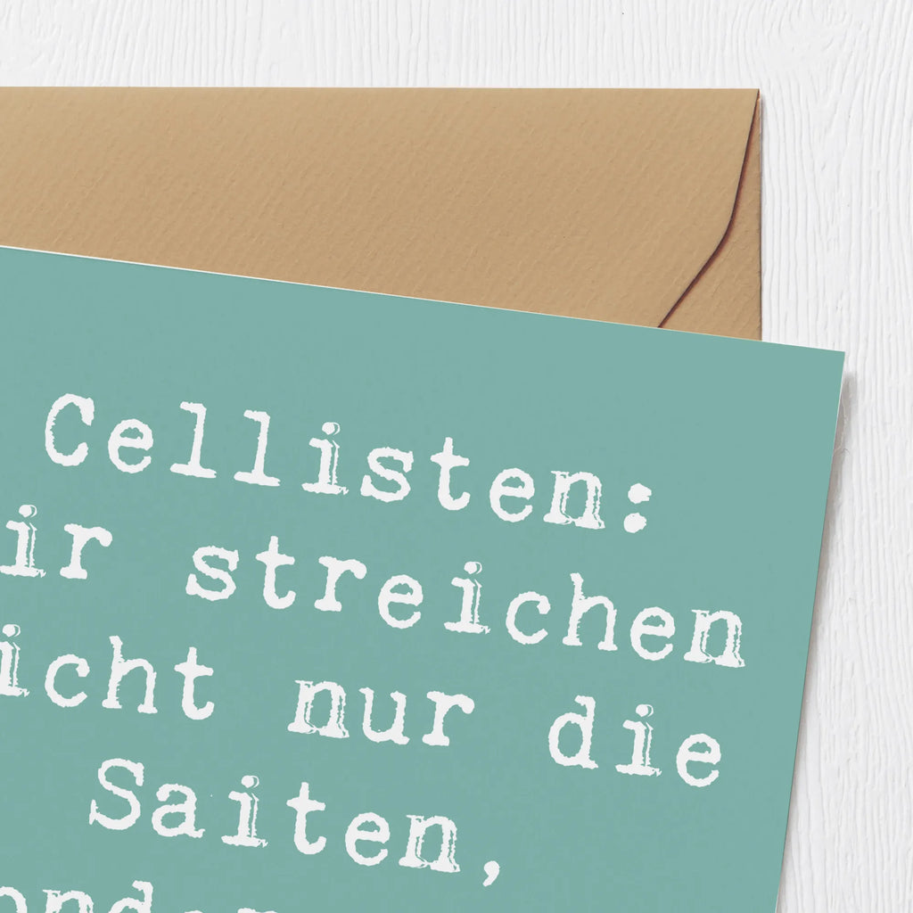 Deluxe Karte Spruch Cello Herz Karte, Grußkarte, Klappkarte, Einladungskarte, Glückwunschkarte, Hochzeitskarte, Geburtstagskarte, Hochwertige Grußkarte, Hochwertige Klappkarte, Instrumente, Geschenke Musiker, Musikliebhaber