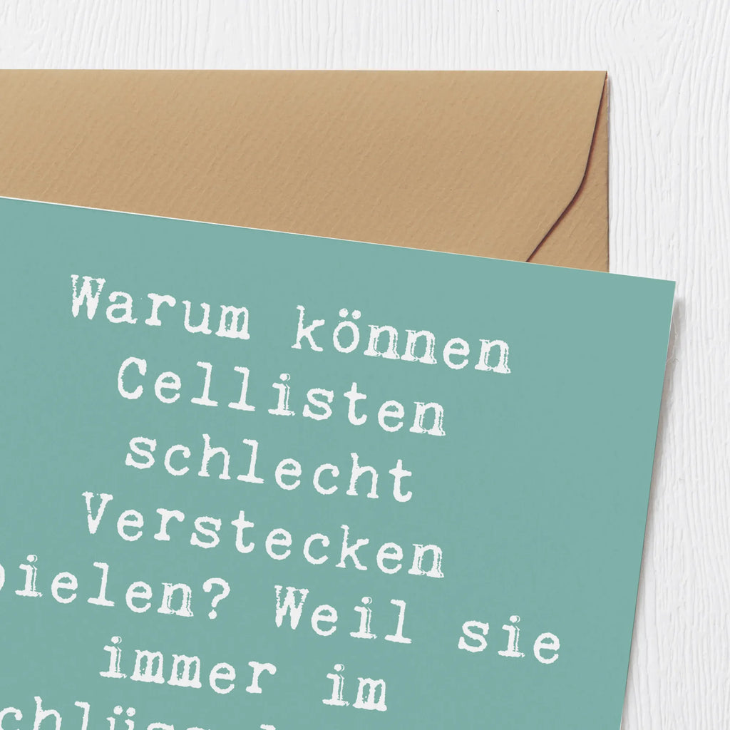 Deluxe Karte Spruch Cello Schlüsselmoment Karte, Grußkarte, Klappkarte, Einladungskarte, Glückwunschkarte, Hochzeitskarte, Geburtstagskarte, Hochwertige Grußkarte, Hochwertige Klappkarte, Instrumente, Geschenke Musiker, Musikliebhaber