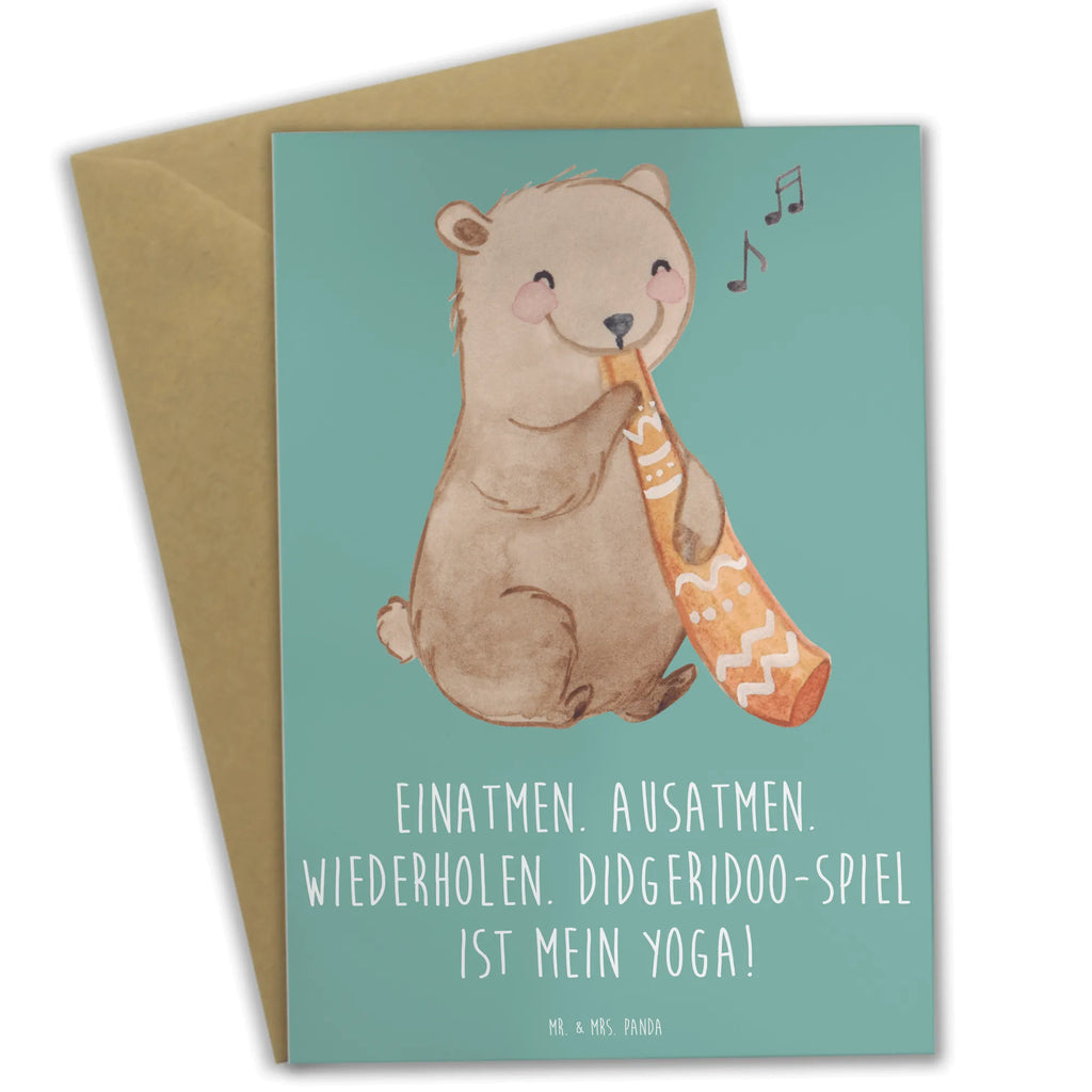 Grußkarte Didgeridoo Yoga Grußkarte, Klappkarte, Einladungskarte, Glückwunschkarte, Hochzeitskarte, Geburtstagskarte, Karte, Ansichtskarten, Instrumente, Geschenke Musiker, Musikliebhaber