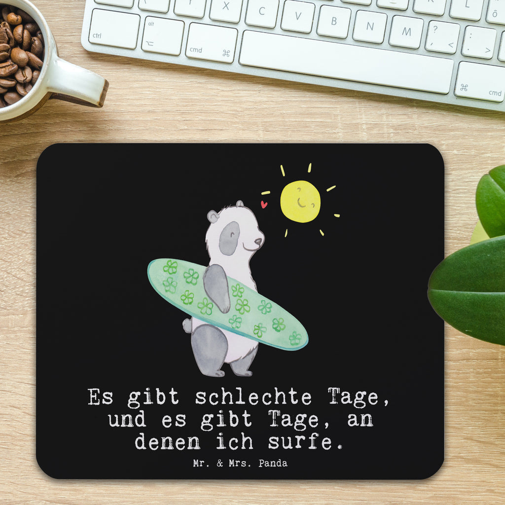 Mauspad Panda Surfen Tage Mousepad, Computer zubehör, Büroausstattung, PC Zubehör, Arbeitszimmer, Mauspad, Einzigartiges Mauspad, Designer Mauspad, Mausunterlage, Mauspad Büro, Geschenk, Sport, Sportart, Hobby, Schenken, Danke, Dankeschön, Auszeichnung, Gewinn, Sportler, Wellenreiten, Surfen, Surfschule