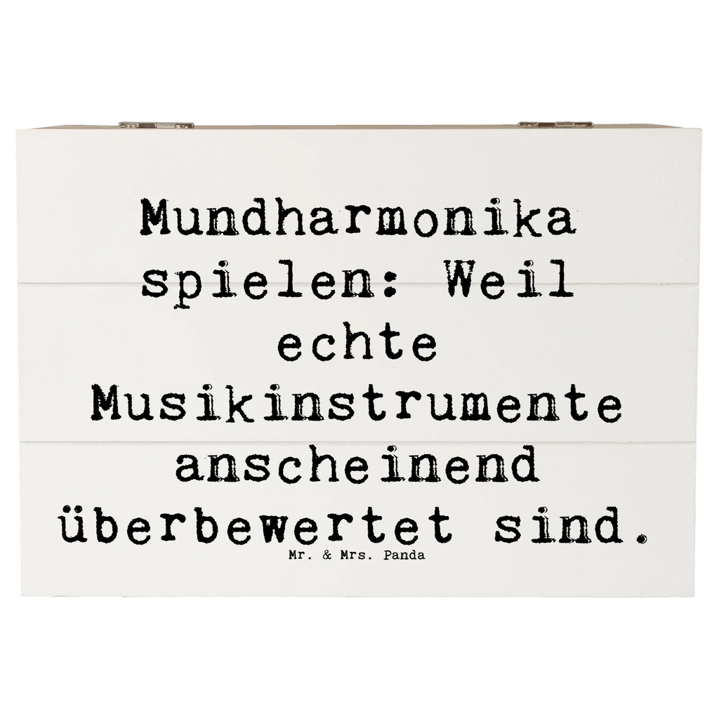 Holzkiste Spruch Mundharmonika spielen: Weil echte Musikinstrumente anscheinend überbewertet sind. Holzkiste, Kiste, Schatzkiste, Truhe, Schatulle, XXL, Erinnerungsbox, Erinnerungskiste, Dekokiste, Aufbewahrungsbox, Geschenkbox, Geschenkdose, Instrumente, Geschenke Musiker, Musikliebhaber