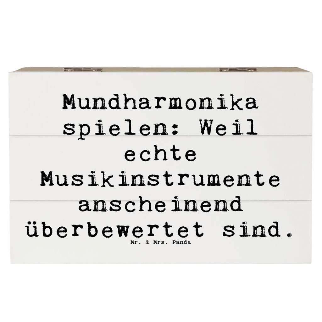 Holzkiste Spruch Mundharmonika spielen: Weil echte Musikinstrumente anscheinend überbewertet sind. Holzkiste, Kiste, Schatzkiste, Truhe, Schatulle, XXL, Erinnerungsbox, Erinnerungskiste, Dekokiste, Aufbewahrungsbox, Geschenkbox, Geschenkdose, Instrumente, Geschenke Musiker, Musikliebhaber