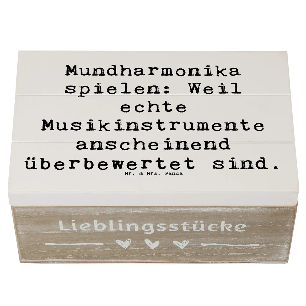 Holzkiste Spruch Mundharmonika spielen: Weil echte Musikinstrumente anscheinend überbewertet sind. Holzkiste, Kiste, Schatzkiste, Truhe, Schatulle, XXL, Erinnerungsbox, Erinnerungskiste, Dekokiste, Aufbewahrungsbox, Geschenkbox, Geschenkdose, Instrumente, Geschenke Musiker, Musikliebhaber