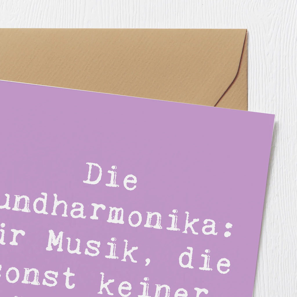 Deluxe Karte Spruch Musik Mundharmonika Karte, Grußkarte, Klappkarte, Einladungskarte, Glückwunschkarte, Hochzeitskarte, Geburtstagskarte, Hochwertige Grußkarte, Hochwertige Klappkarte, Instrumente, Geschenke Musiker, Musikliebhaber