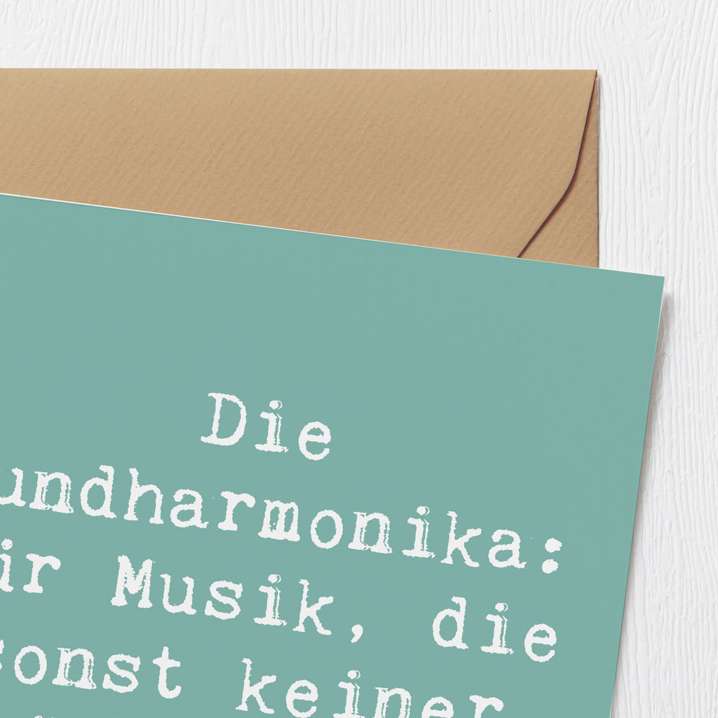 Deluxe Karte Spruch Musik Mundharmonika Karte, Grußkarte, Klappkarte, Einladungskarte, Glückwunschkarte, Hochzeitskarte, Geburtstagskarte, Hochwertige Grußkarte, Hochwertige Klappkarte, Instrumente, Geschenke Musiker, Musikliebhaber