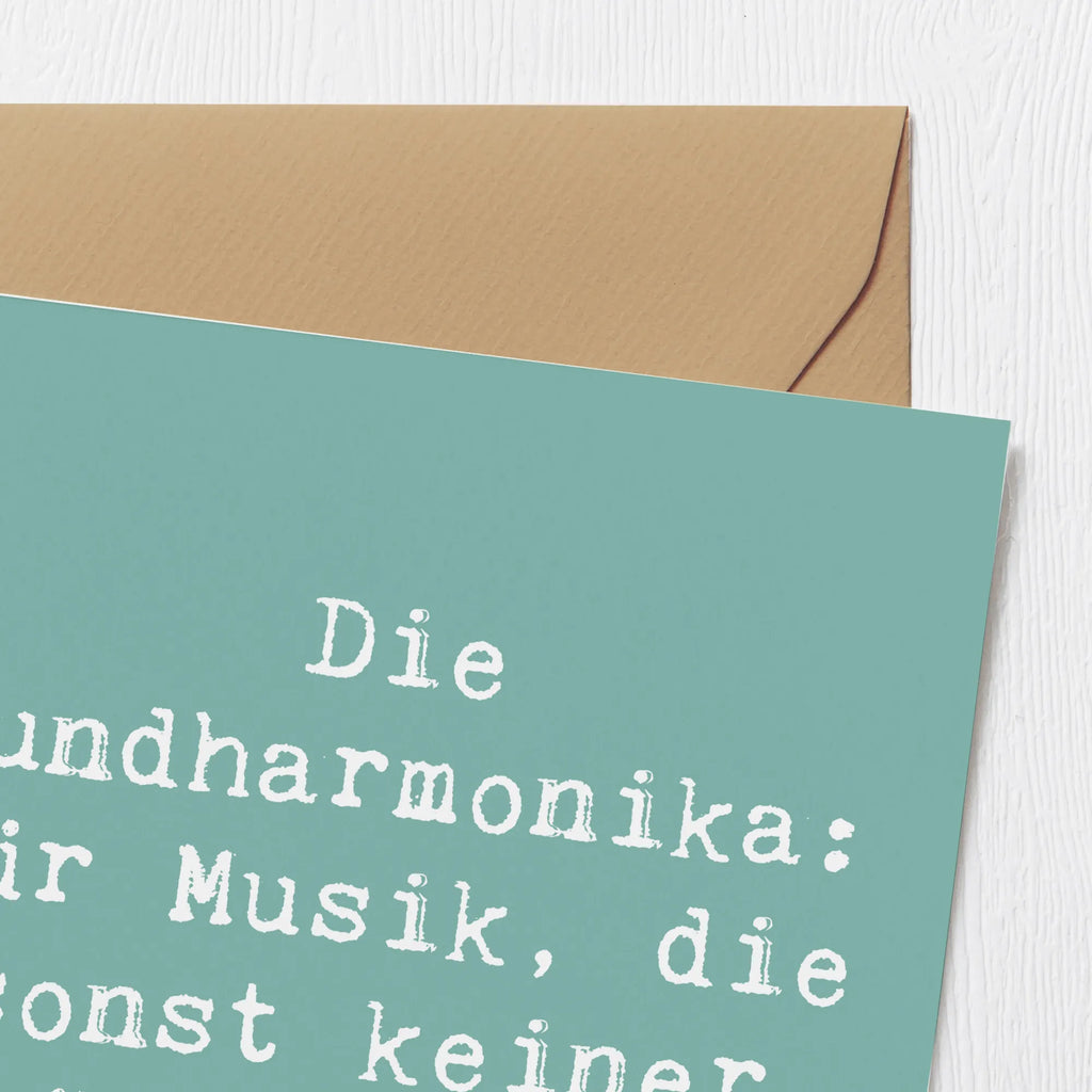 Deluxe Karte Spruch Musik Mundharmonika Karte, Grußkarte, Klappkarte, Einladungskarte, Glückwunschkarte, Hochzeitskarte, Geburtstagskarte, Hochwertige Grußkarte, Hochwertige Klappkarte, Instrumente, Geschenke Musiker, Musikliebhaber