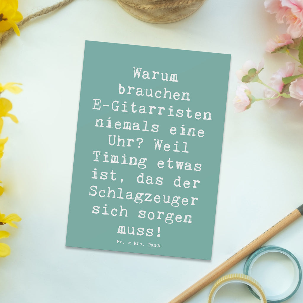 Postkarte Spruch E-Gitarre Timing Postkarte, Karte, Geschenkkarte, Grußkarte, Einladung, Ansichtskarte, Geburtstagskarte, Einladungskarte, Dankeskarte, Ansichtskarten, Einladung Geburtstag, Einladungskarten Geburtstag, Instrumente, Geschenke Musiker, Musikliebhaber