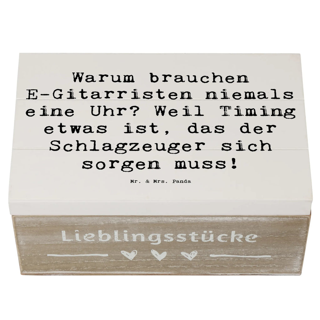 Holzkiste Spruch E-Gitarre Timing Holzkiste, Kiste, Schatzkiste, Truhe, Schatulle, XXL, Erinnerungsbox, Erinnerungskiste, Dekokiste, Aufbewahrungsbox, Geschenkbox, Geschenkdose, Instrumente, Geschenke Musiker, Musikliebhaber