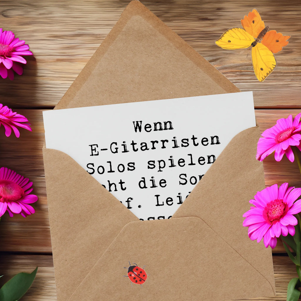 Deluxe Karte Spruch E-Gitarre Solos Karte, Grußkarte, Klappkarte, Einladungskarte, Glückwunschkarte, Hochzeitskarte, Geburtstagskarte, Hochwertige Grußkarte, Hochwertige Klappkarte, Instrumente, Geschenke Musiker, Musikliebhaber