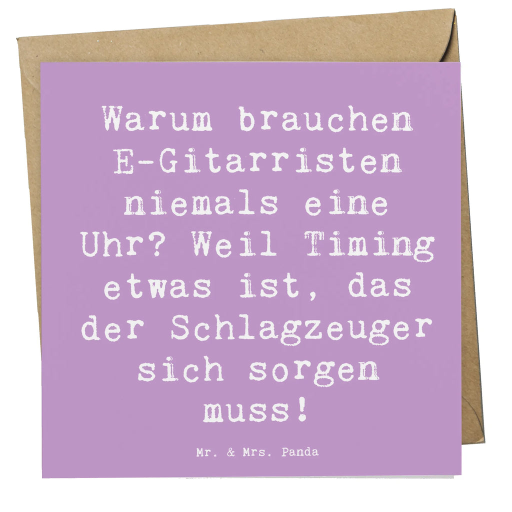 Deluxe Karte Spruch E-Gitarre Timing Karte, Grußkarte, Klappkarte, Einladungskarte, Glückwunschkarte, Hochzeitskarte, Geburtstagskarte, Hochwertige Grußkarte, Hochwertige Klappkarte, Instrumente, Geschenke Musiker, Musikliebhaber