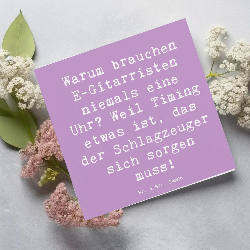 Deluxe Karte Spruch E-Gitarre Timing Karte, Grußkarte, Klappkarte, Einladungskarte, Glückwunschkarte, Hochzeitskarte, Geburtstagskarte, Hochwertige Grußkarte, Hochwertige Klappkarte, Instrumente, Geschenke Musiker, Musikliebhaber