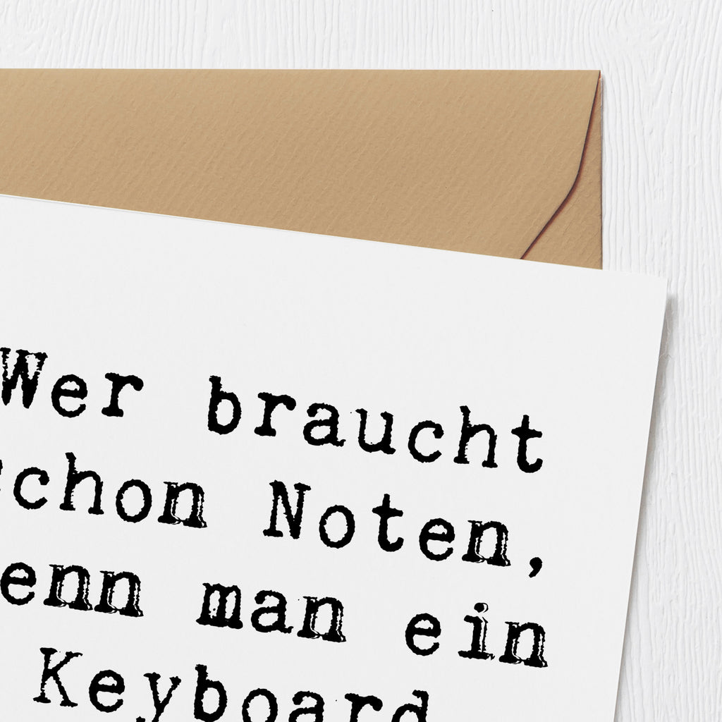 Deluxe Karte Spruch Keyboard Freude Karte, Grußkarte, Klappkarte, Einladungskarte, Glückwunschkarte, Hochzeitskarte, Geburtstagskarte, Hochwertige Grußkarte, Hochwertige Klappkarte, Instrumente, Geschenke Musiker, Musikliebhaber