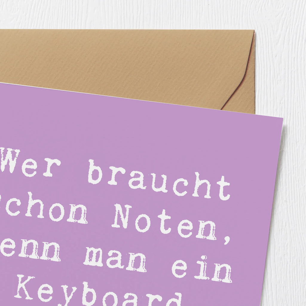 Deluxe Karte Spruch Keyboard Freude Karte, Grußkarte, Klappkarte, Einladungskarte, Glückwunschkarte, Hochzeitskarte, Geburtstagskarte, Hochwertige Grußkarte, Hochwertige Klappkarte, Instrumente, Geschenke Musiker, Musikliebhaber