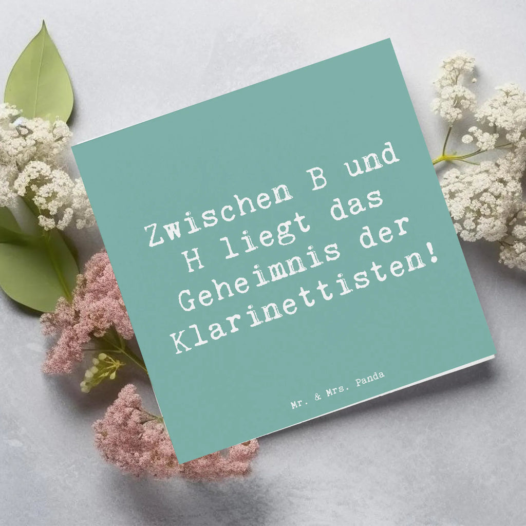 Deluxe Karte Spruch Klarinette Geheimnis Karte, Grußkarte, Klappkarte, Einladungskarte, Glückwunschkarte, Hochzeitskarte, Geburtstagskarte, Hochwertige Grußkarte, Hochwertige Klappkarte, Instrumente, Geschenke Musiker, Musikliebhaber