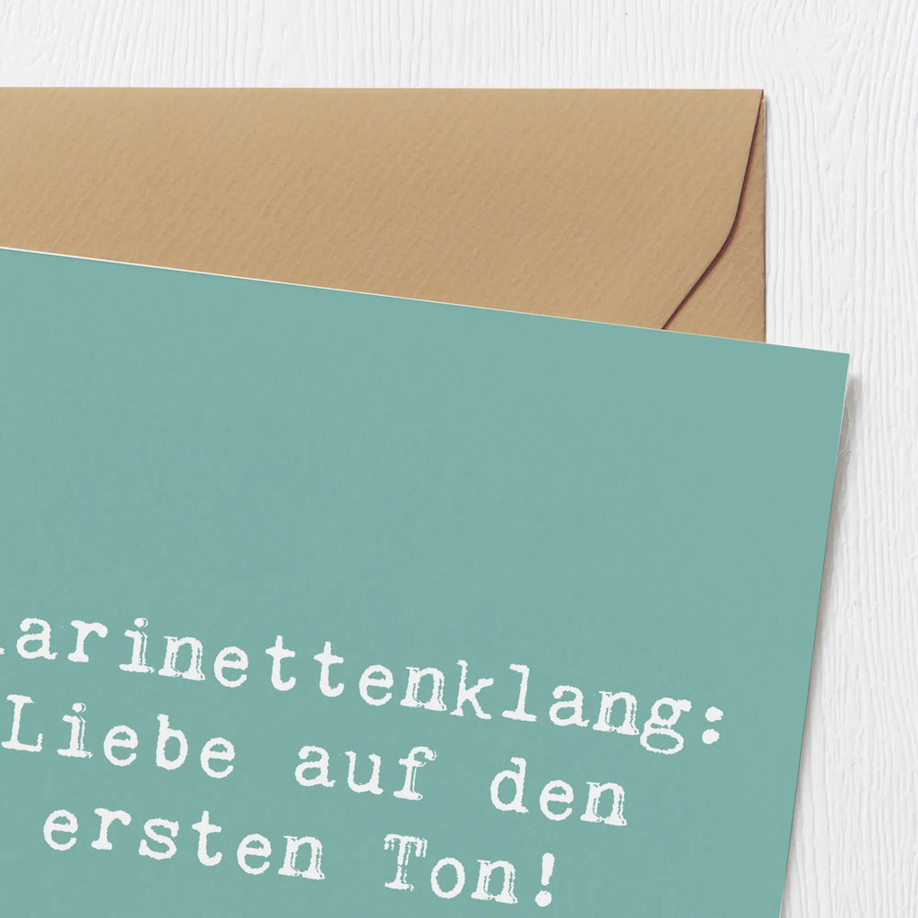 Deluxe Karte Spruch Klarinette Liebe Karte, Grußkarte, Klappkarte, Einladungskarte, Glückwunschkarte, Hochzeitskarte, Geburtstagskarte, Hochwertige Grußkarte, Hochwertige Klappkarte, Instrumente, Geschenke Musiker, Musikliebhaber