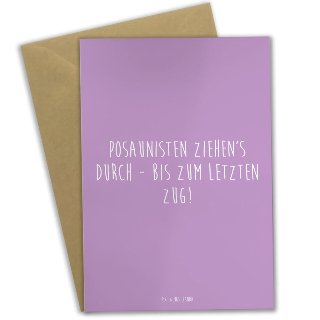 Grußkarte Trombone Durchzieher Grußkarte, Klappkarte, Einladungskarte, Glückwunschkarte, Hochzeitskarte, Geburtstagskarte, Karte, Ansichtskarten, Instrumente, Geschenke Musiker, Musikliebhaber