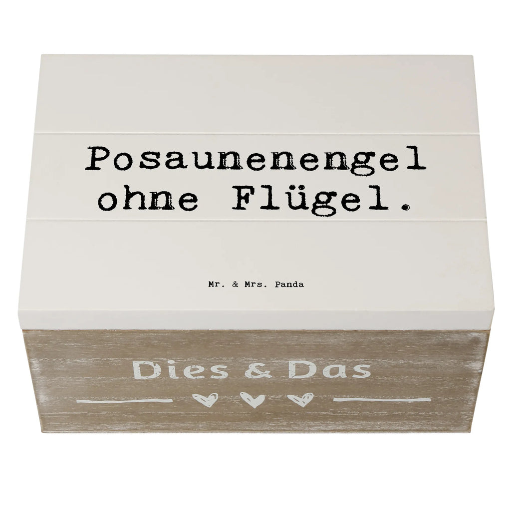 Holzkiste Spruch Engel Posaune Holzkiste, Kiste, Schatzkiste, Truhe, Schatulle, XXL, Erinnerungsbox, Erinnerungskiste, Dekokiste, Aufbewahrungsbox, Geschenkbox, Geschenkdose, Instrumente, Geschenke Musiker, Musikliebhaber