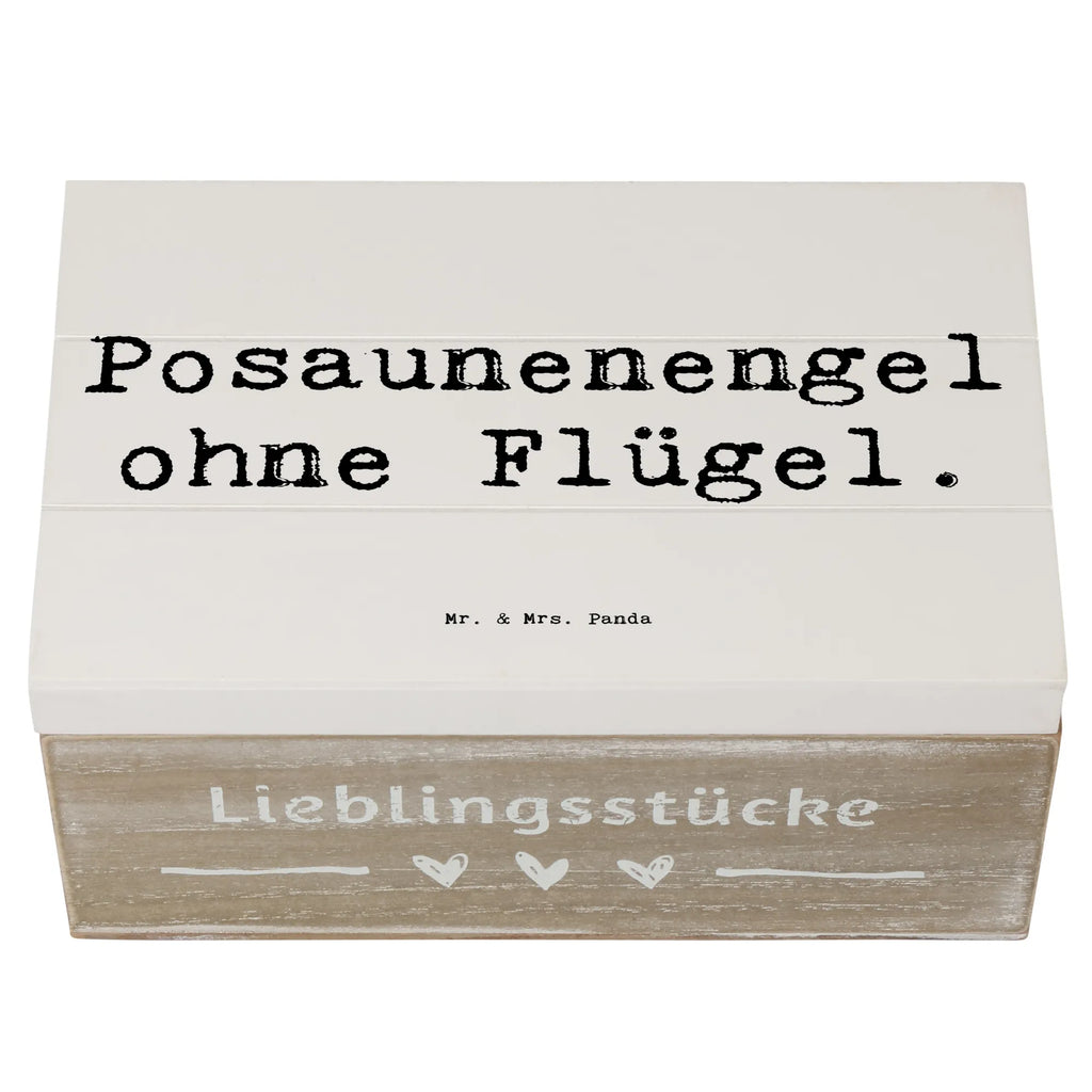 Holzkiste Spruch Engel Posaune Holzkiste, Kiste, Schatzkiste, Truhe, Schatulle, XXL, Erinnerungsbox, Erinnerungskiste, Dekokiste, Aufbewahrungsbox, Geschenkbox, Geschenkdose, Instrumente, Geschenke Musiker, Musikliebhaber