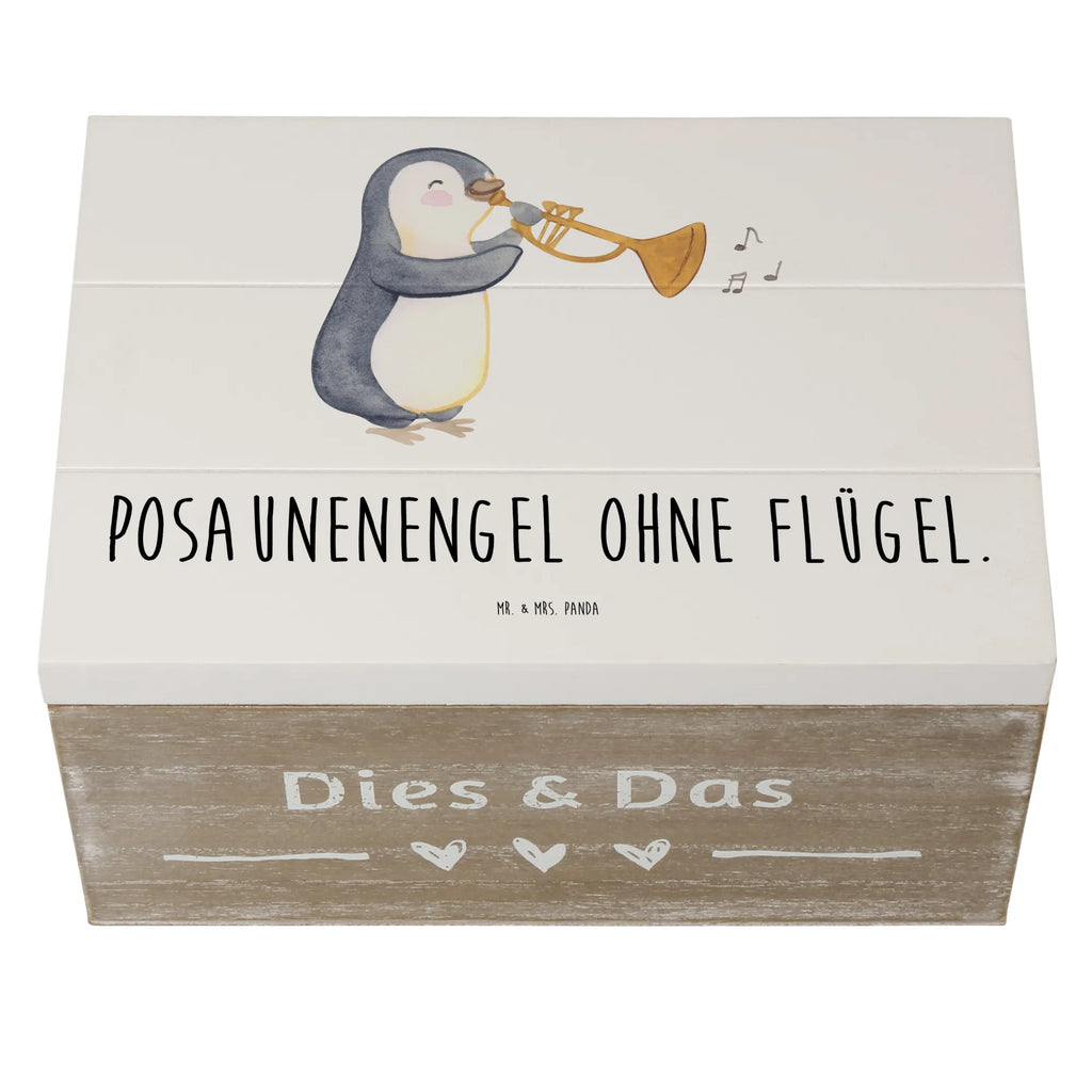 Holzkiste Engel Posaune Holzkiste, Kiste, Schatzkiste, Truhe, Schatulle, XXL, Erinnerungsbox, Erinnerungskiste, Dekokiste, Aufbewahrungsbox, Geschenkbox, Geschenkdose, Instrumente, Geschenke Musiker, Musikliebhaber