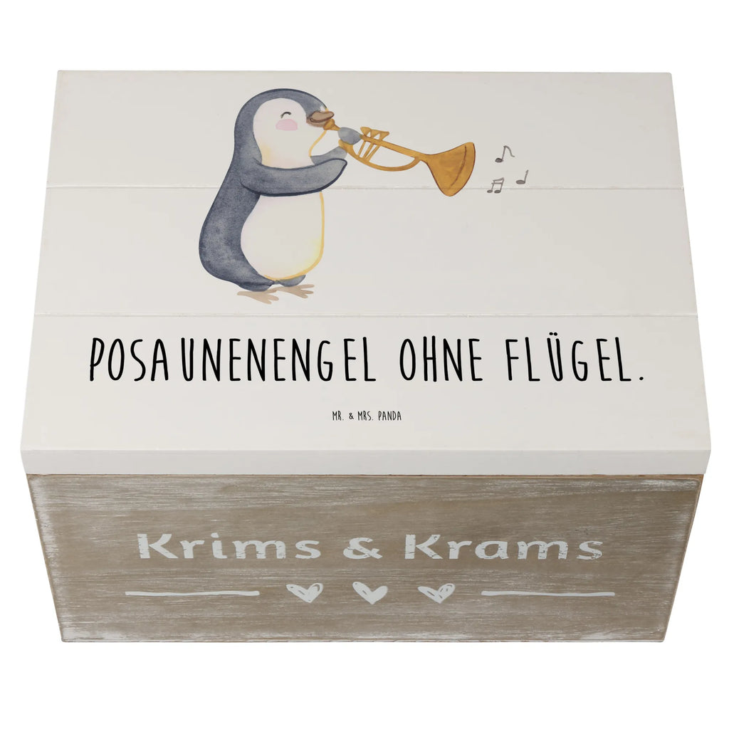 Holzkiste Engel Posaune Holzkiste, Kiste, Schatzkiste, Truhe, Schatulle, XXL, Erinnerungsbox, Erinnerungskiste, Dekokiste, Aufbewahrungsbox, Geschenkbox, Geschenkdose, Instrumente, Geschenke Musiker, Musikliebhaber