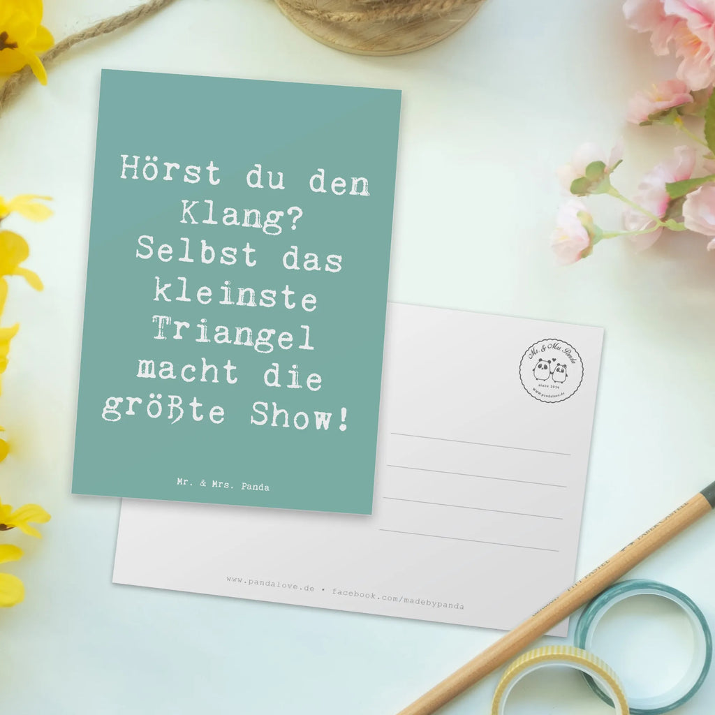 Postkarte Spruch Triangel Klang Postkarte, Karte, Geschenkkarte, Grußkarte, Einladung, Ansichtskarte, Geburtstagskarte, Einladungskarte, Dankeskarte, Ansichtskarten, Einladung Geburtstag, Einladungskarten Geburtstag, Instrumente, Geschenke Musiker, Musikliebhaber