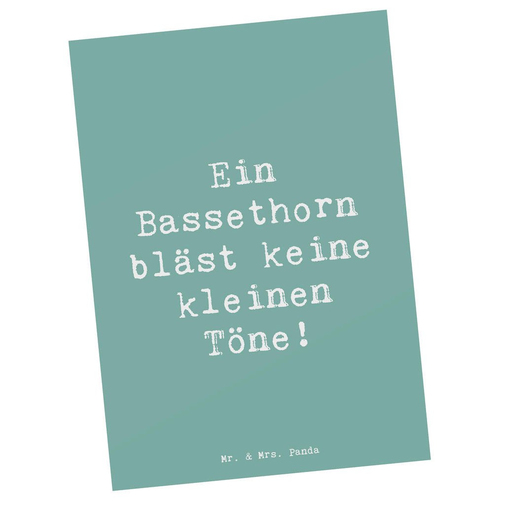 Postkarte Spruch Ein Bassethorn bläst keine kleinen Töne! Postkarte, Karte, Geschenkkarte, Grußkarte, Einladung, Ansichtskarte, Geburtstagskarte, Einladungskarte, Dankeskarte, Ansichtskarten, Einladung Geburtstag, Einladungskarten Geburtstag, Instrumente, Geschenke Musiker, Musikliebhaber