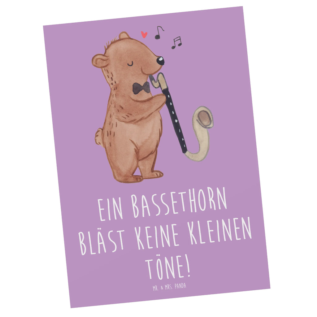 Postkarte Ein Bassethorn bläst keine kleinen Töne! Postkarte, Karte, Geschenkkarte, Grußkarte, Einladung, Ansichtskarte, Geburtstagskarte, Einladungskarte, Dankeskarte, Ansichtskarten, Einladung Geburtstag, Einladungskarten Geburtstag, Instrumente, Geschenke Musiker, Musikliebhaber