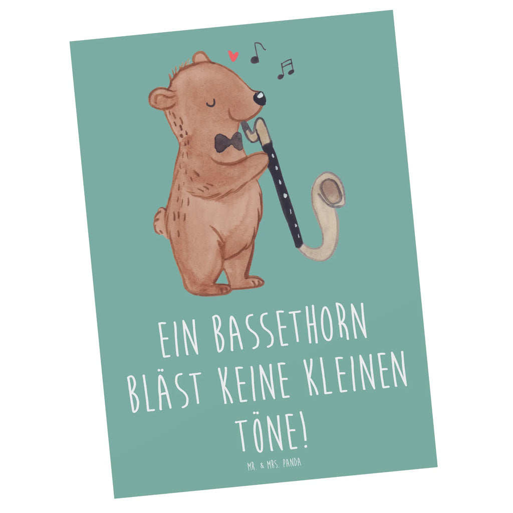 Postkarte Ein Bassethorn bläst keine kleinen Töne! Postkarte, Karte, Geschenkkarte, Grußkarte, Einladung, Ansichtskarte, Geburtstagskarte, Einladungskarte, Dankeskarte, Ansichtskarten, Einladung Geburtstag, Einladungskarten Geburtstag, Instrumente, Geschenke Musiker, Musikliebhaber