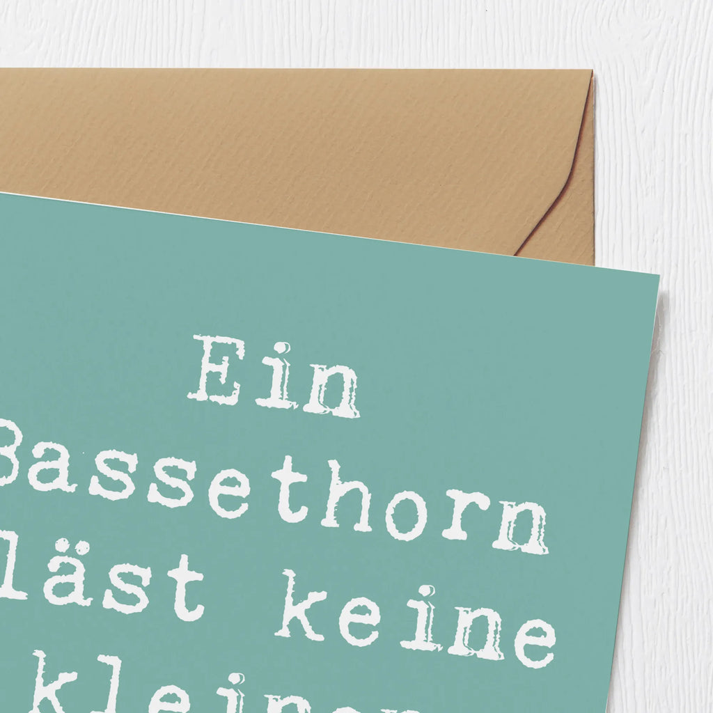 Deluxe Karte Spruch Ein Bassethorn bläst keine kleinen Töne! Karte, Grußkarte, Klappkarte, Einladungskarte, Glückwunschkarte, Hochzeitskarte, Geburtstagskarte, Hochwertige Grußkarte, Hochwertige Klappkarte, Instrumente, Geschenke Musiker, Musikliebhaber