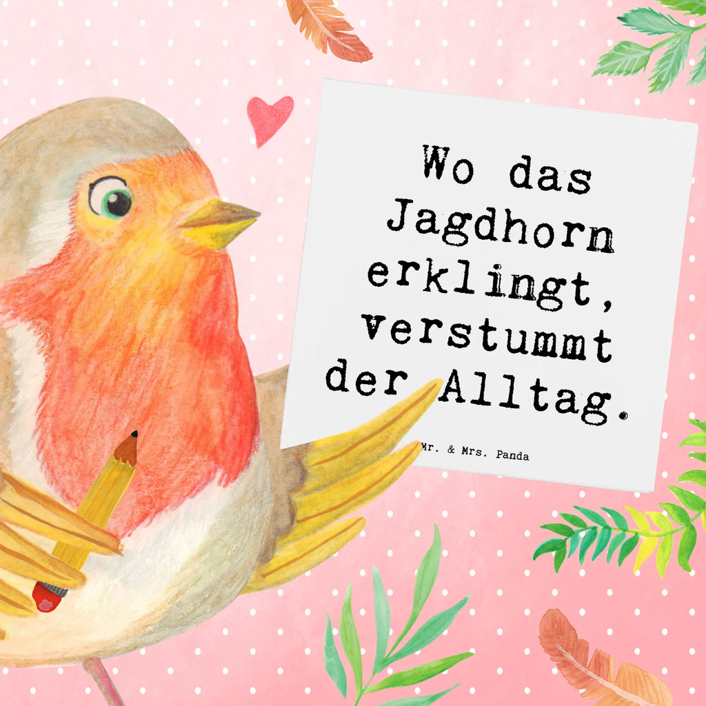 Deluxe Karte Spruch Jagdhorn Melodie Karte, Grußkarte, Klappkarte, Einladungskarte, Glückwunschkarte, Hochzeitskarte, Geburtstagskarte, Hochwertige Grußkarte, Hochwertige Klappkarte, Instrumente, Geschenke Musiker, Musikliebhaber